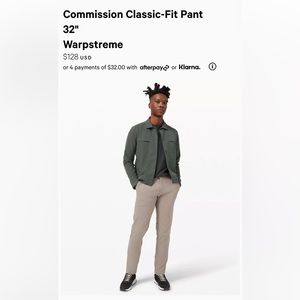Lululemon Commission Classic-Fit Pant Sz 35